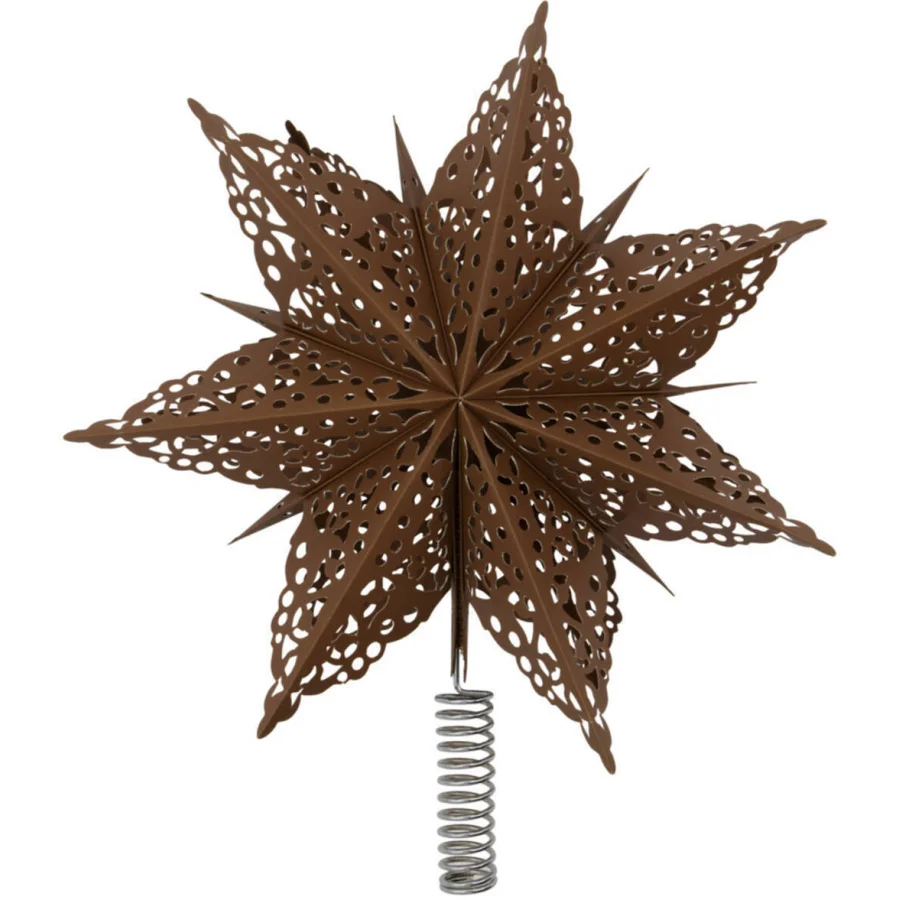 Juletræsstjerne, Clip, Ø30 cm, Brun*