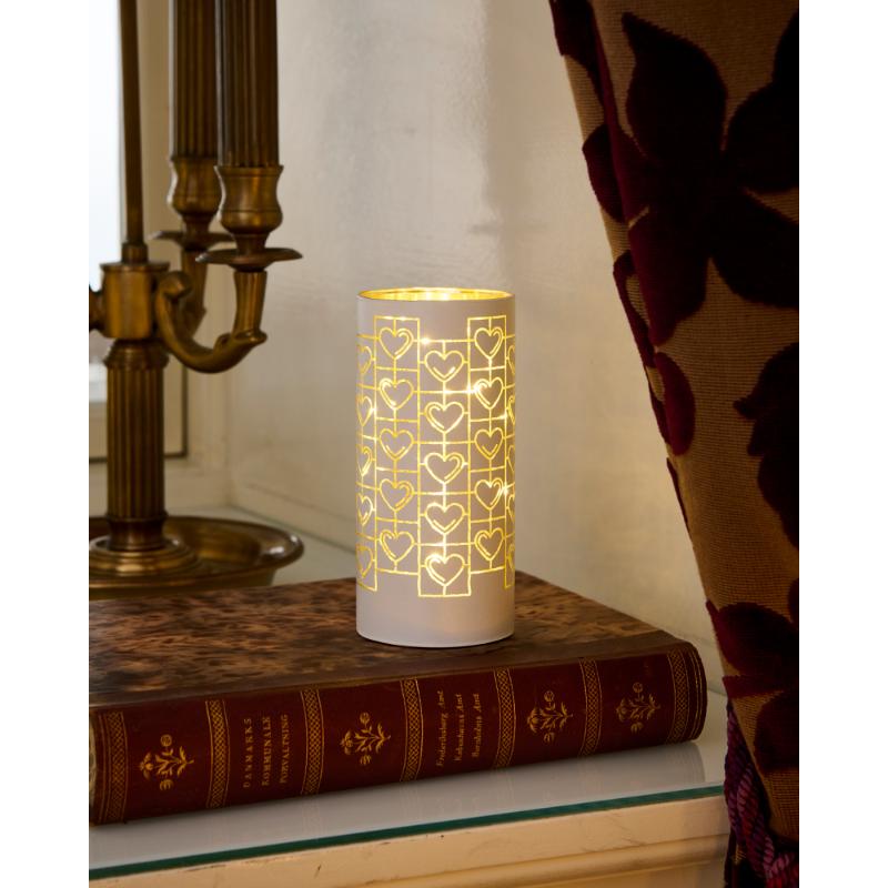 Sirius - Frida Cylinder Glas Ø7,3xH15 cm, Hvid