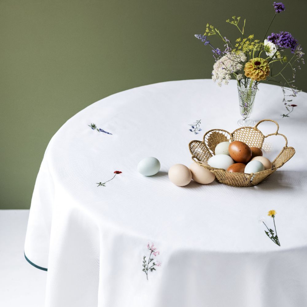 Langkilde & Søn - Rund Floradug med vilde blomster Ø140 cm