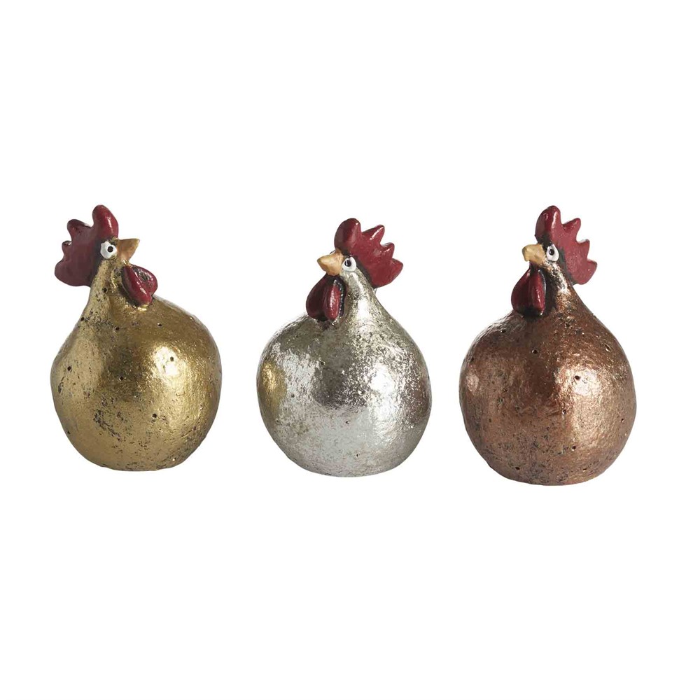 Høns metal 3stk H.5,2cm Høns metal 3stk H.5,2cm