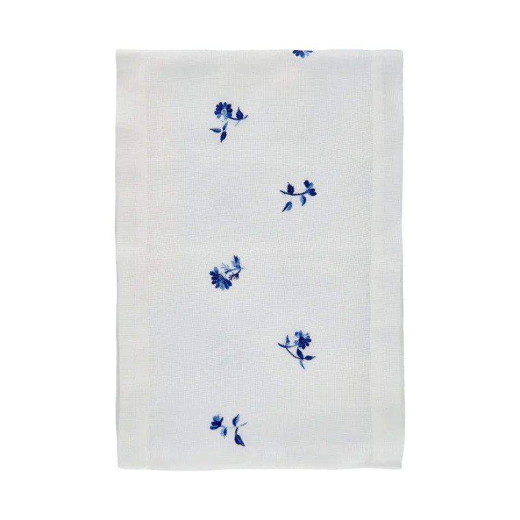 Blå blomst bordløber (30 x 300cm)