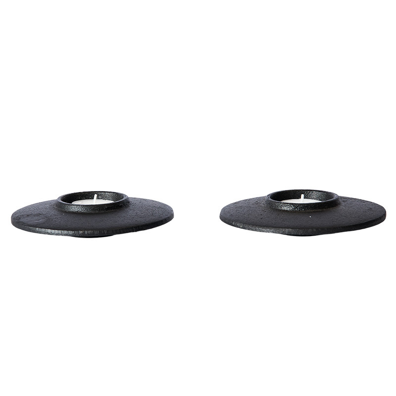 Muubs - Aion Fyrfadsstage - S/2 - Sort, Ø13xH3 cm