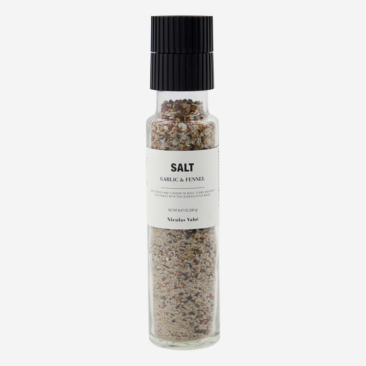 Salt med kværn Nicolas Vahé Salt-serie Garlic & Fennel