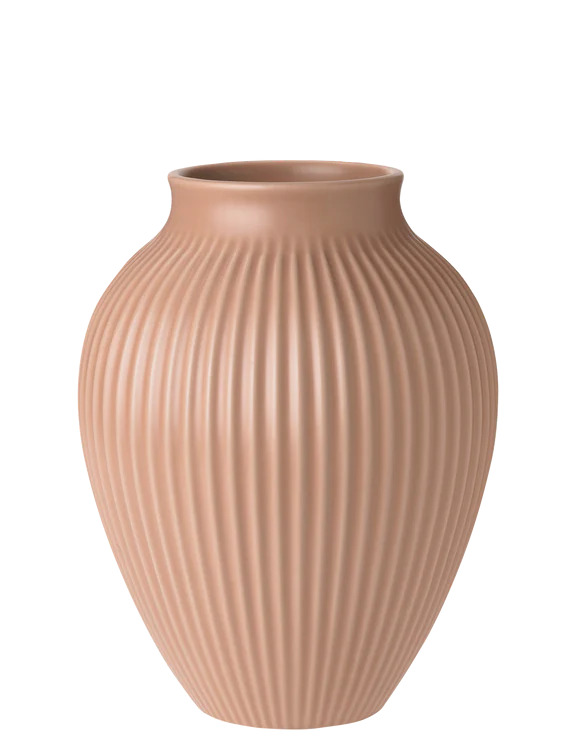 Knabstrup -  vase H 20 cm ripple mat dusty rose