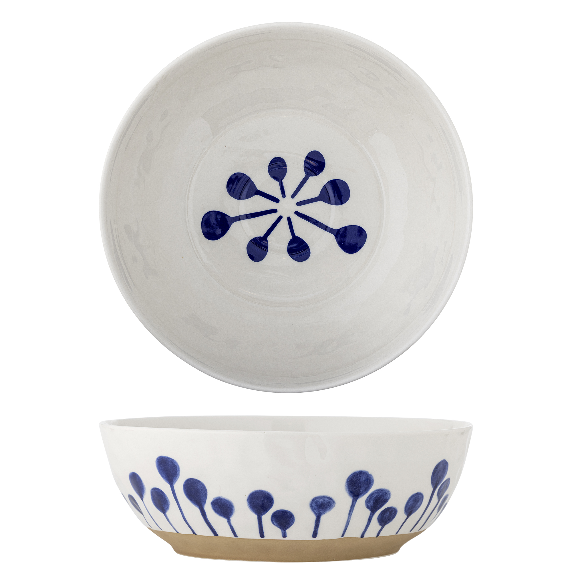 Bloomingville - Linora Skål, Blå, Stentøj, D28xH9 cm