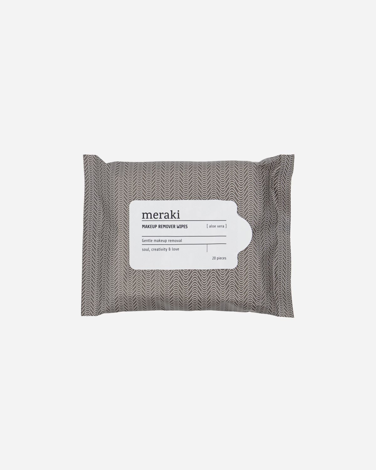 Meraki - Makeup remover wipes, Aloe vera, Varm grå/Hvid