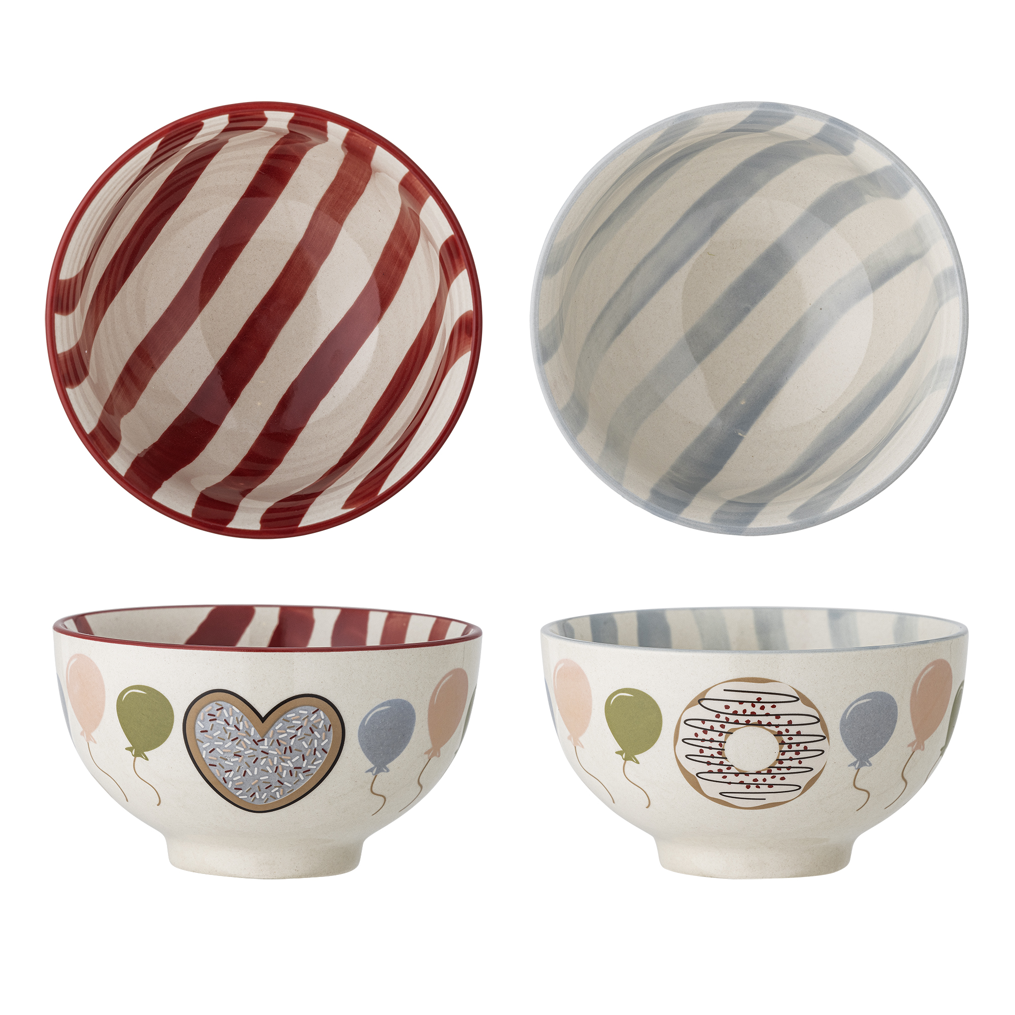 Bloomingville - Darby Skål, Multifarvet, Stentøj, D13,5xH7,5 cm, Set of 2