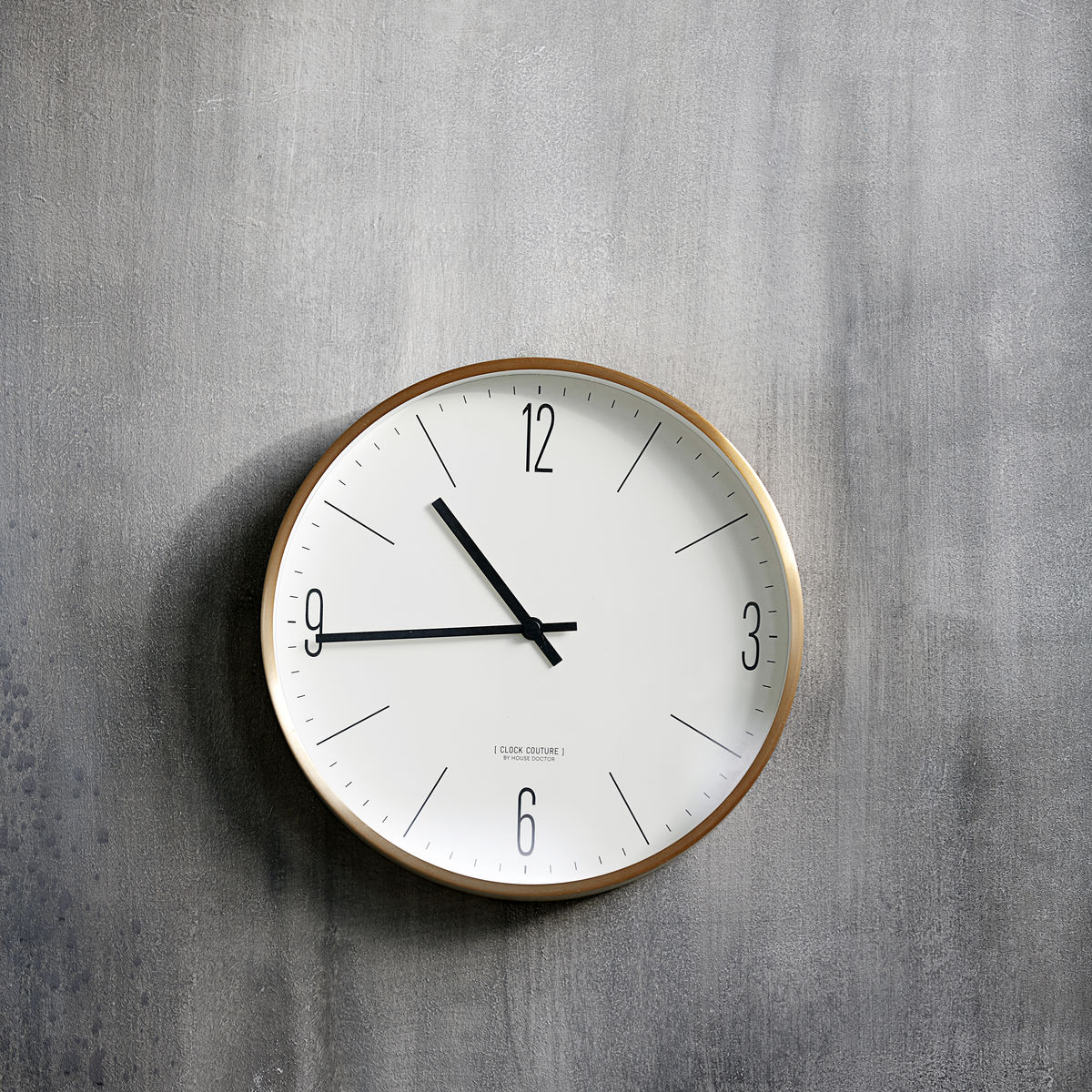 Clock Couture Vægur, Ø 30 cm, hvid/guld