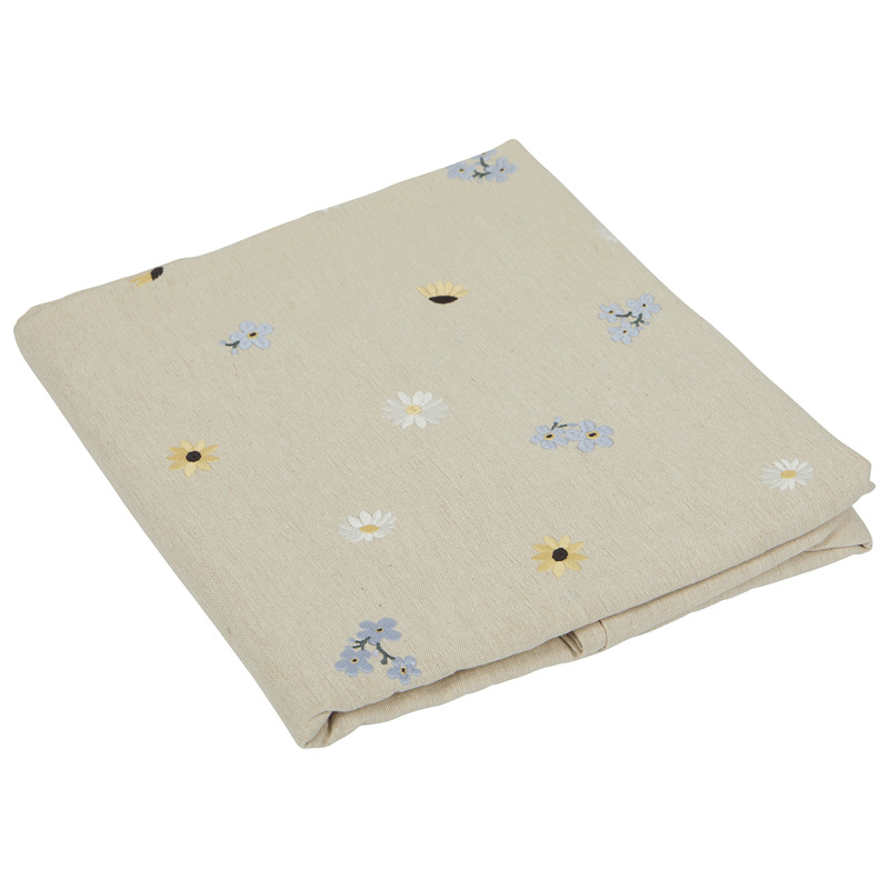 Fondaco - Majken Dug 140x250cm, hørfarvet med blomstermotiver