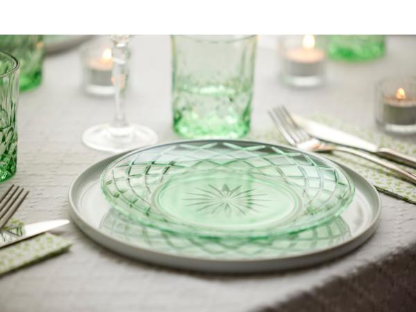 Lyngby Glas Sorrento Glastallerken Dia 21 cm 4 stk. Grøn