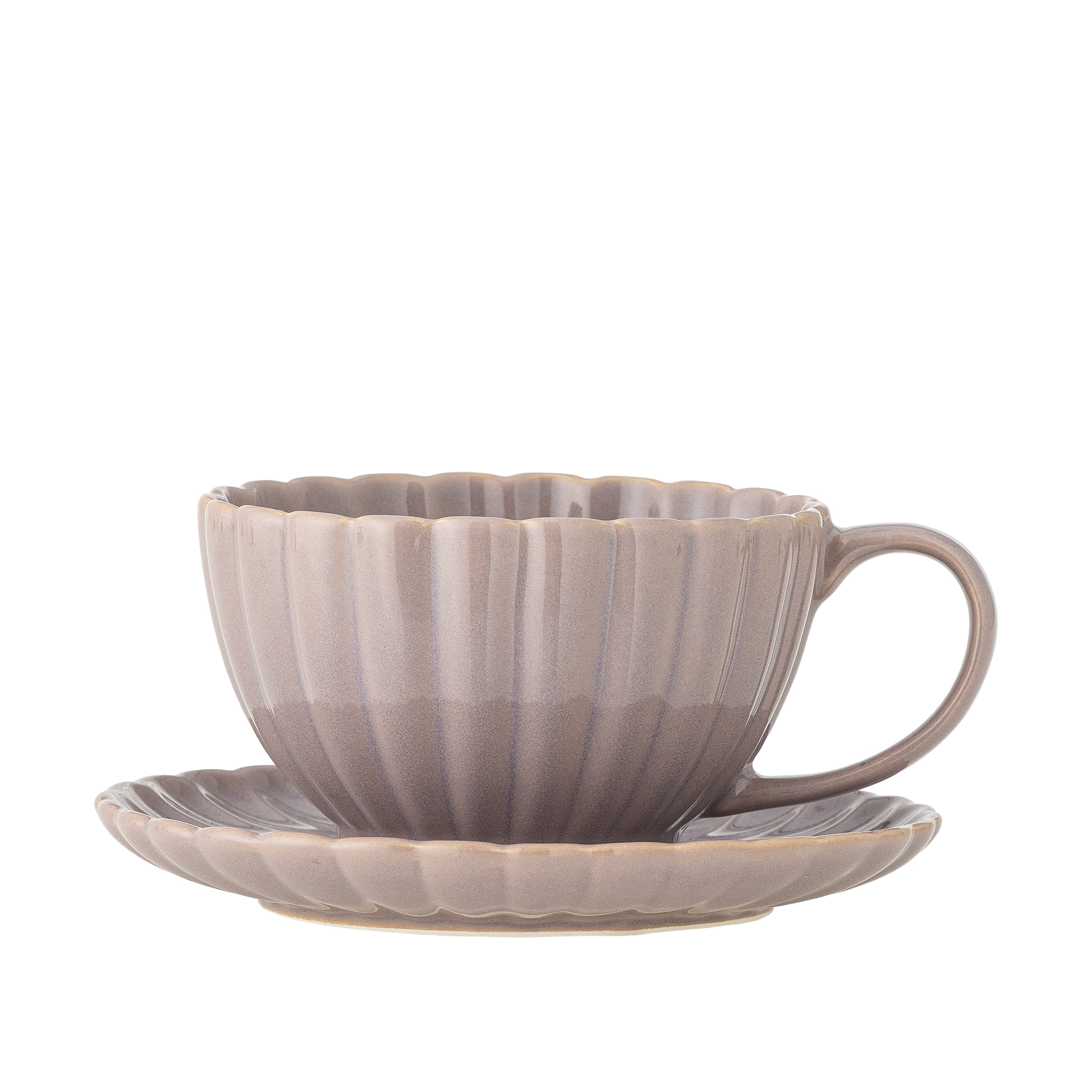 Bloomingville - Latina Kop m/underkop, Rosa, Stentøj, C:D11xH5/S:D15xH2 cm billede