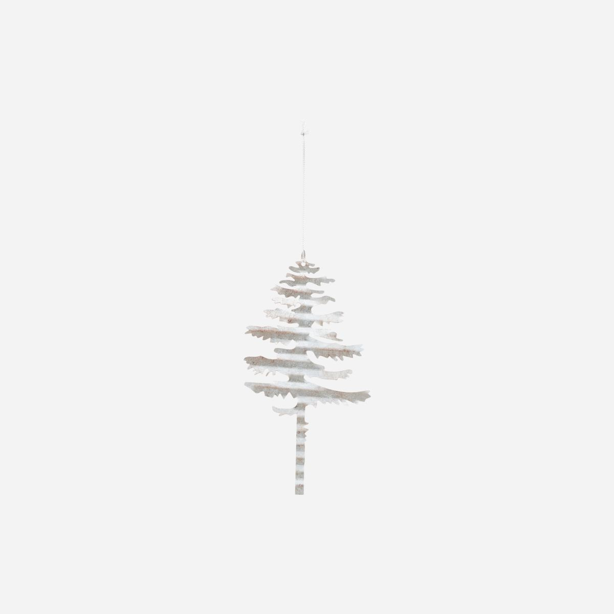 Tin plate tree julepynt, Sølv, Dia 17.5 cm*