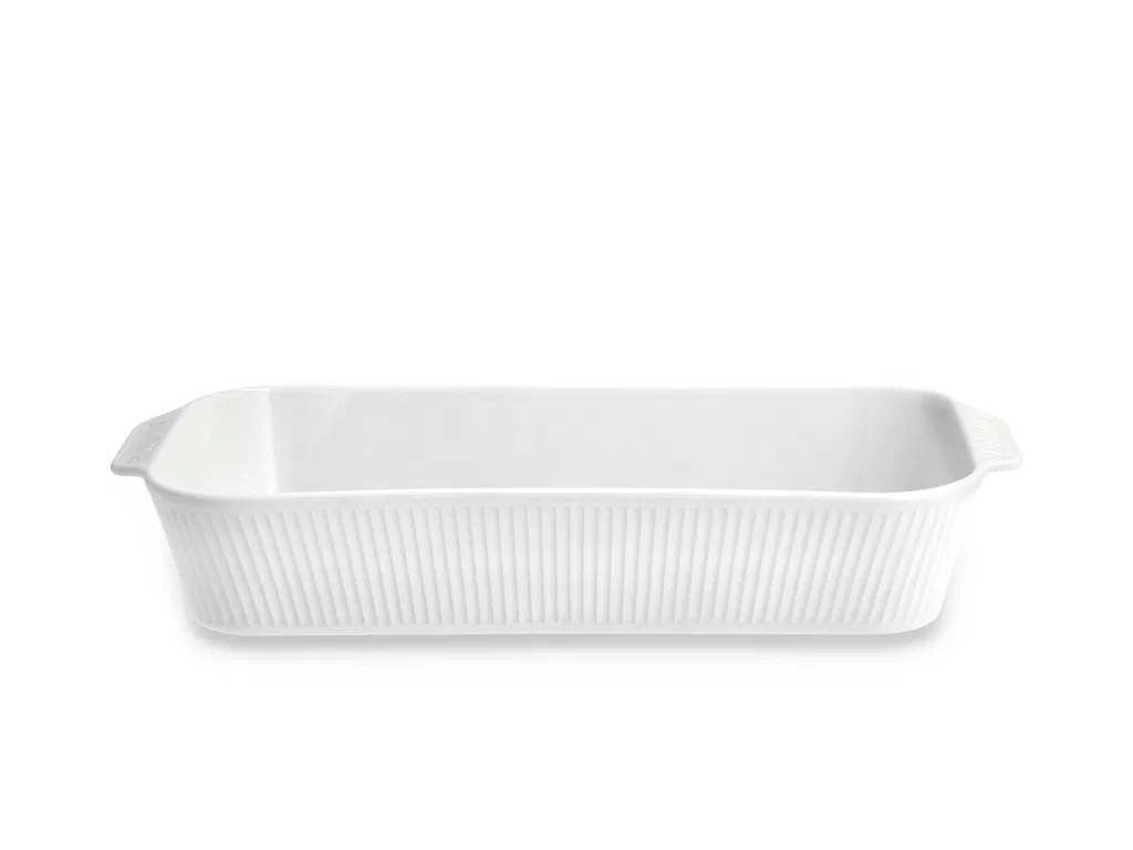 Pillivuyt Plissé Fad dybt 35 x 19 x 6 cm Hvid