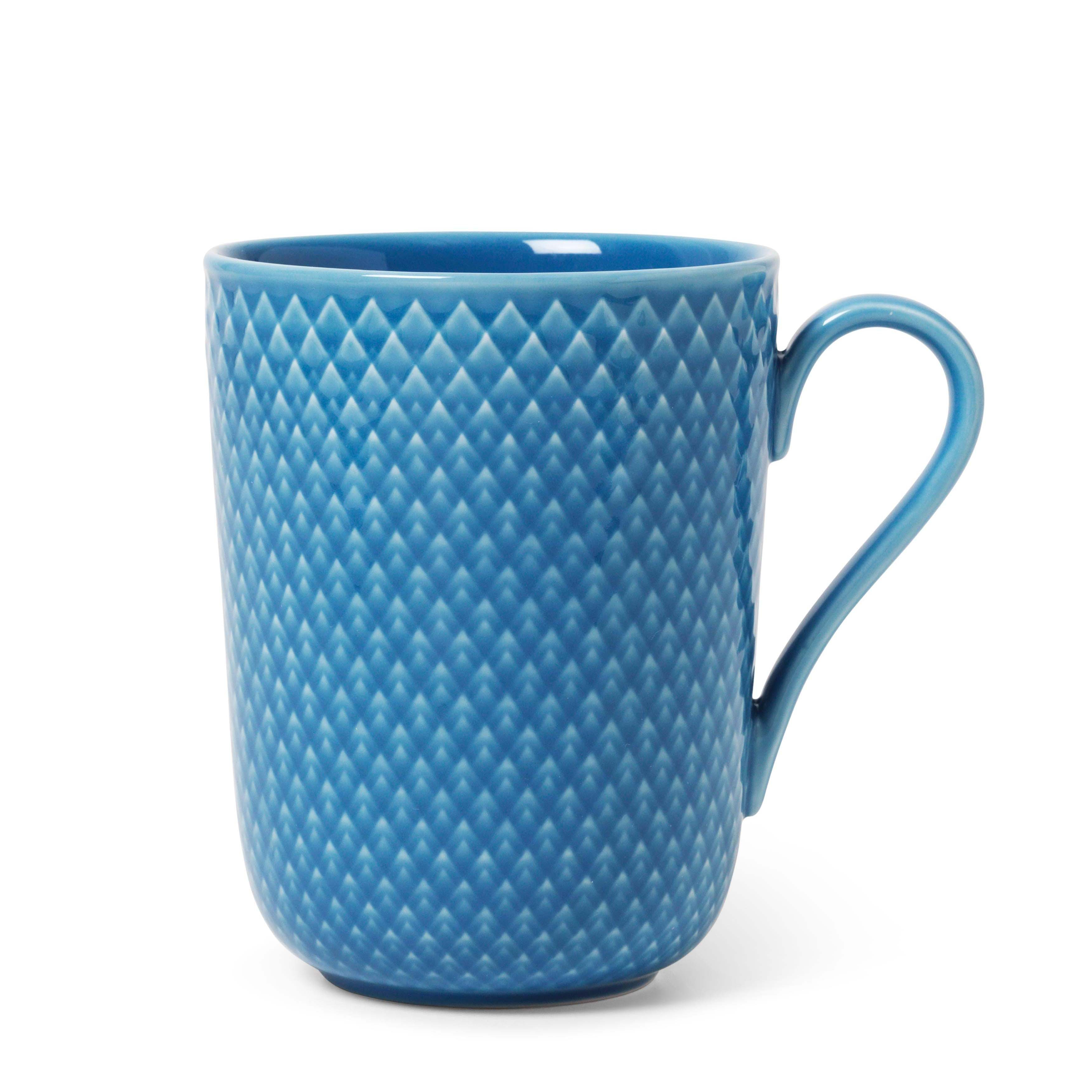 Se Lyngby Porcelæn - Rhombe Color Krus med hank 33 cl blå hos Rikki Tikki Shop