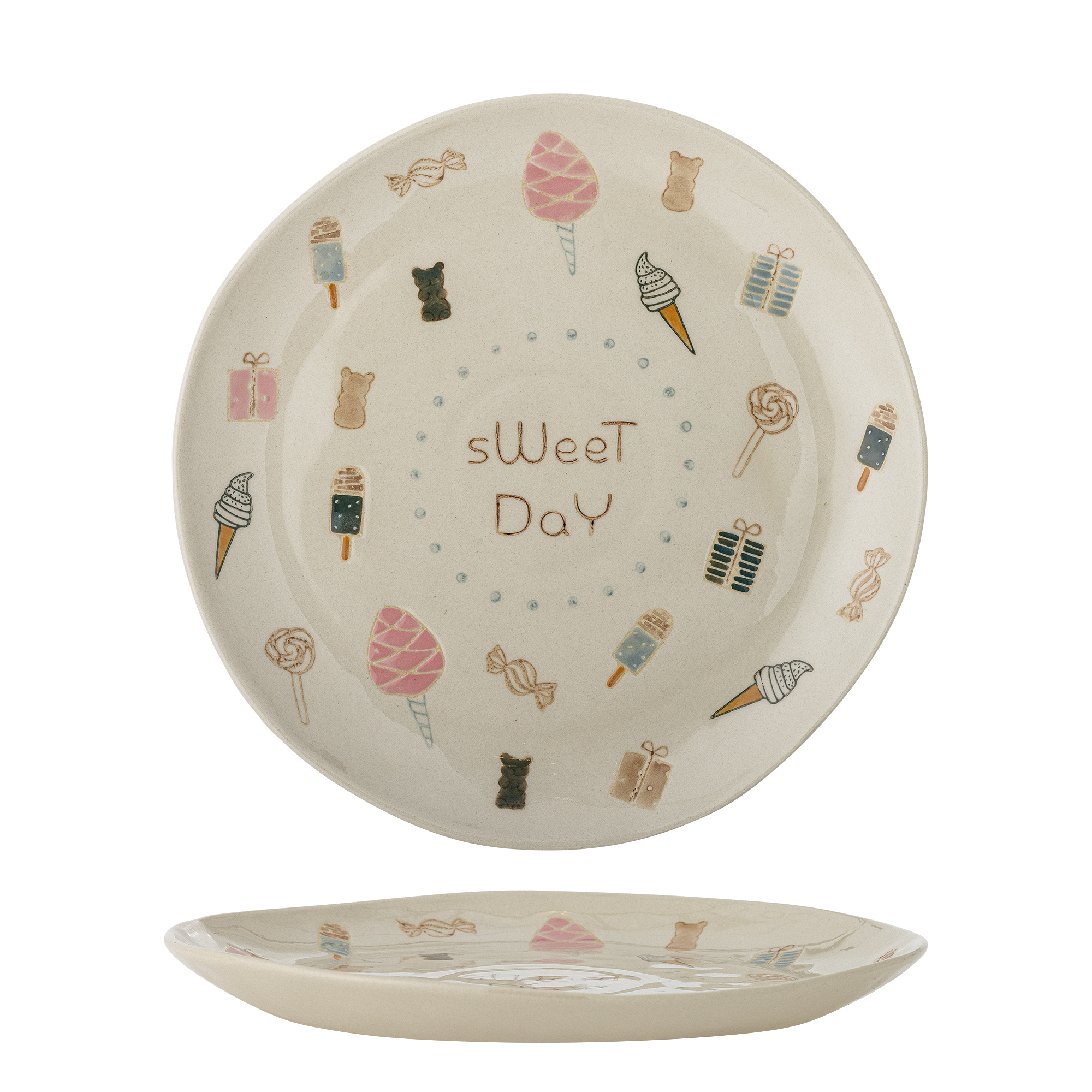 Bloomingville - Sweets Tallerken, Multifarvet, Stentøj, D24xH2 cm