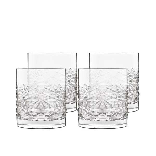 Luigi Bormioli Mixology textures Vandglas/whiskyglas 10 cm 38 cl 4 stk. Klar