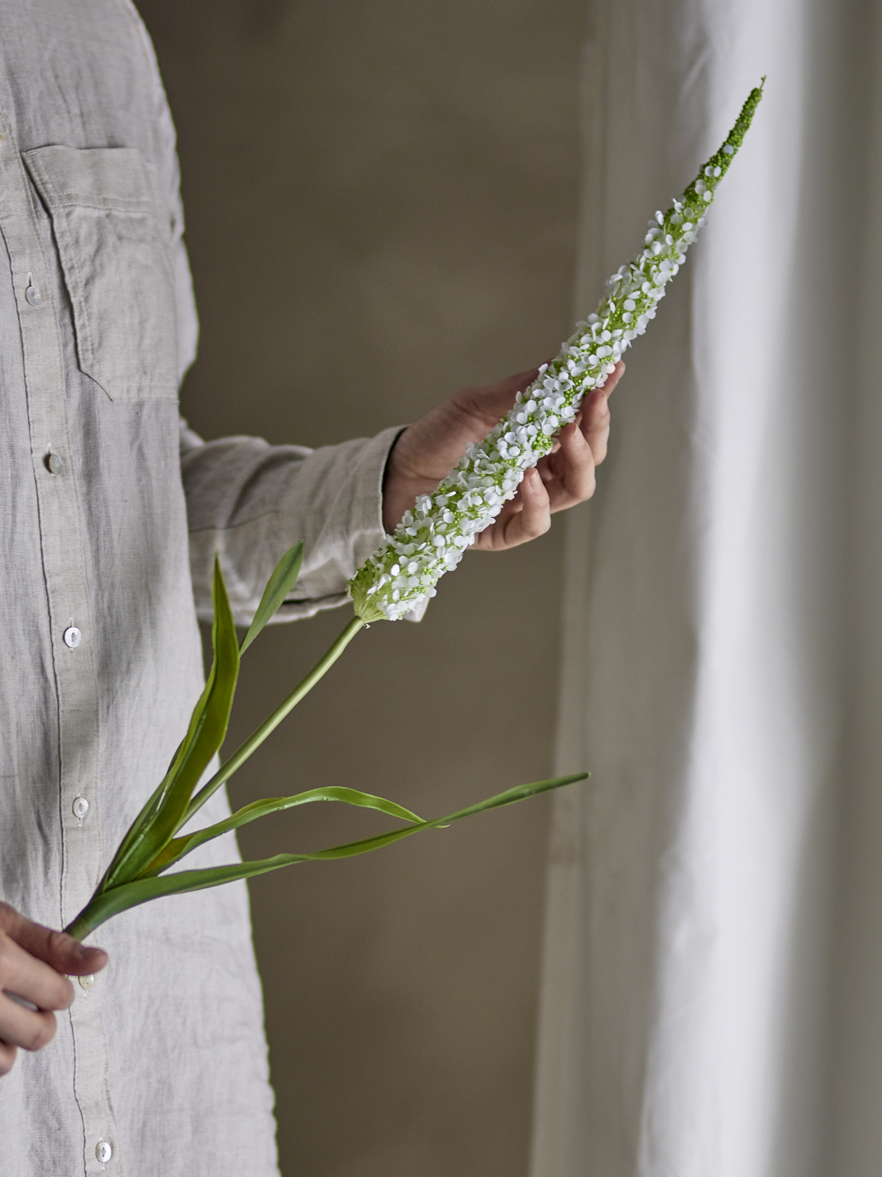 Foxtail Stilk, Hvid, Kunstige Blomster, D3xH73 cm