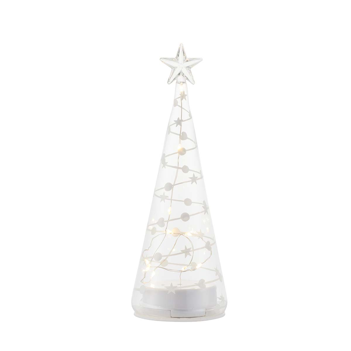 Se Sirius - Sweet Christmas Træ, H22cm, Hvid/Klar hos Rikki Tikki Shop