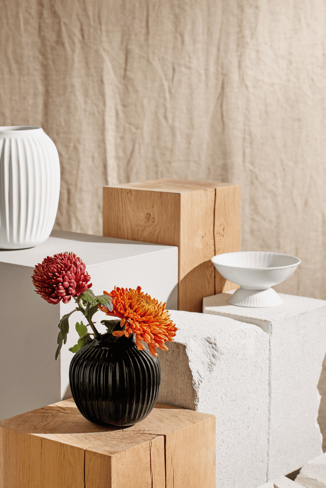 Hammershøi Vase H13 cm sort