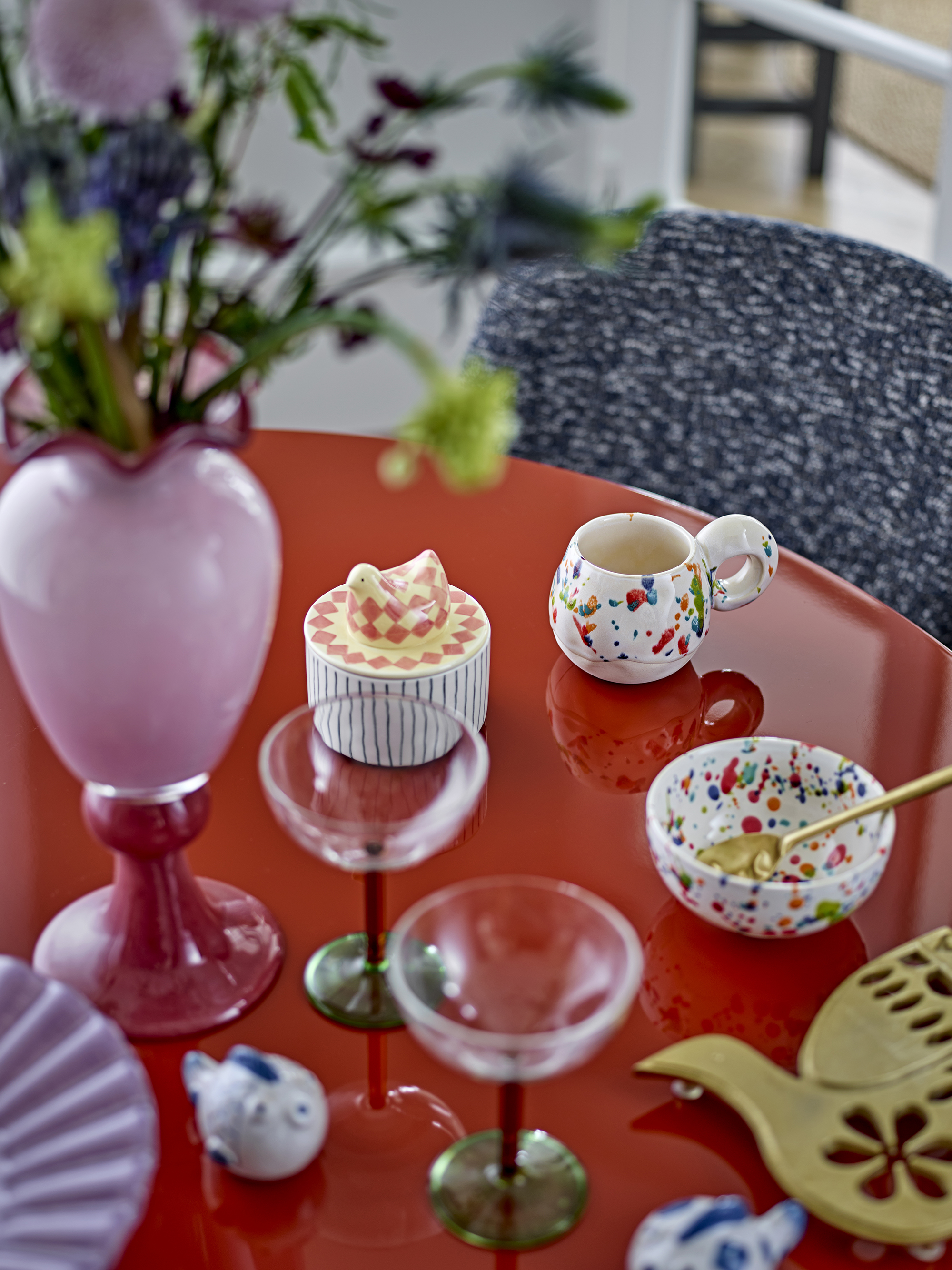 Freckles Skål, Multifarvet, Stentøj, D11,5xH6 cm, Set of 4