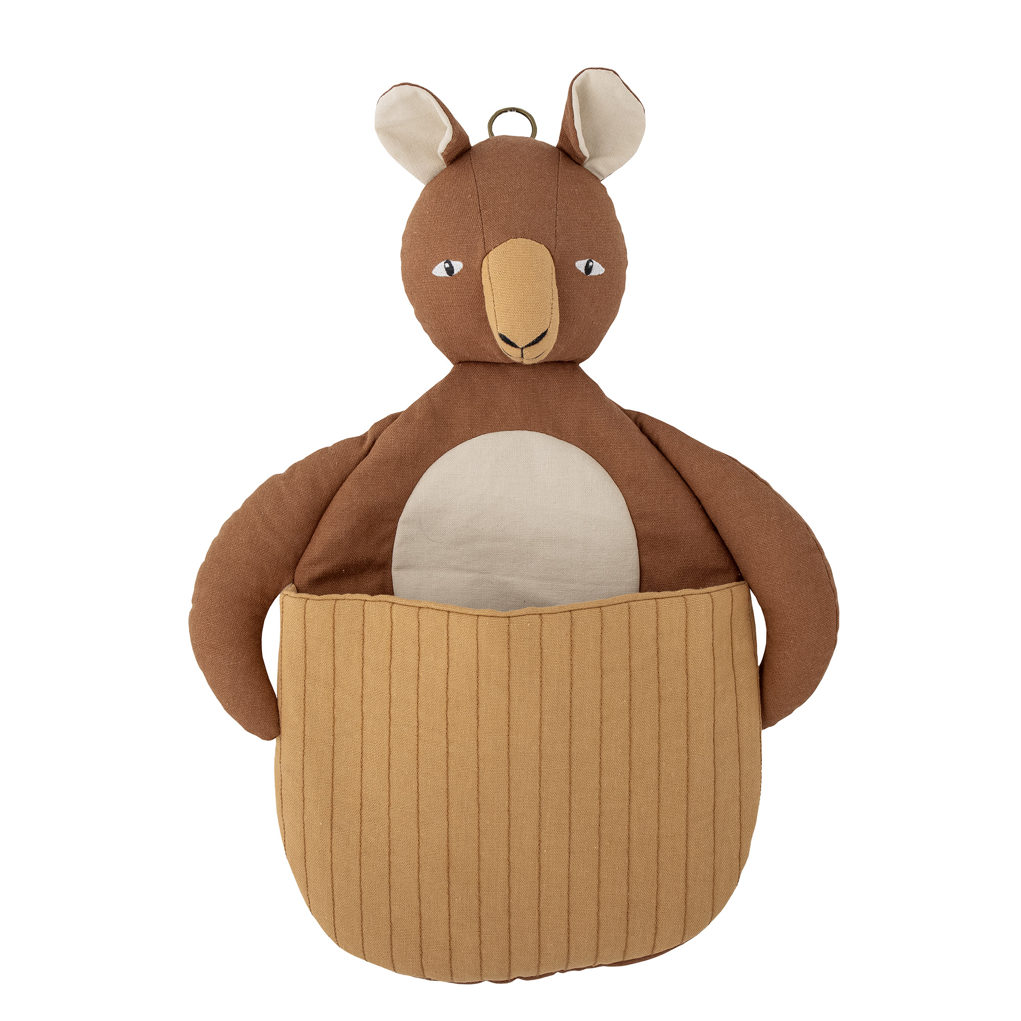 Bloomingville - Toto Kurv til væg, Brun, Hør, L46xH33xW7,5 cm billede