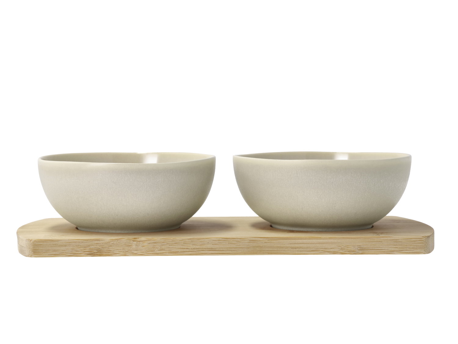 Villa Collection - Bambusbakke med 2 skåle Shoku 28,5x13 cm Soft Beige