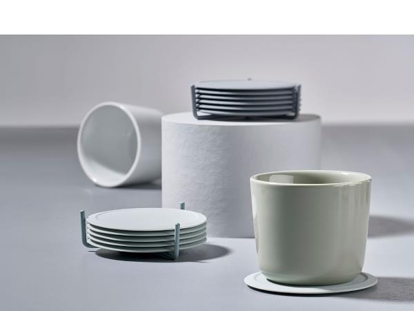 Zone Singles Glasbrikker 6 stk. coasters Cool Grey