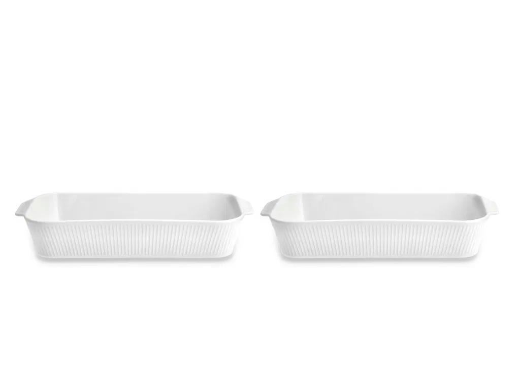 Pillivuyt - Plissé Fadsæt dybt 35 x 19 x 6 cm 2 stk. Hvid