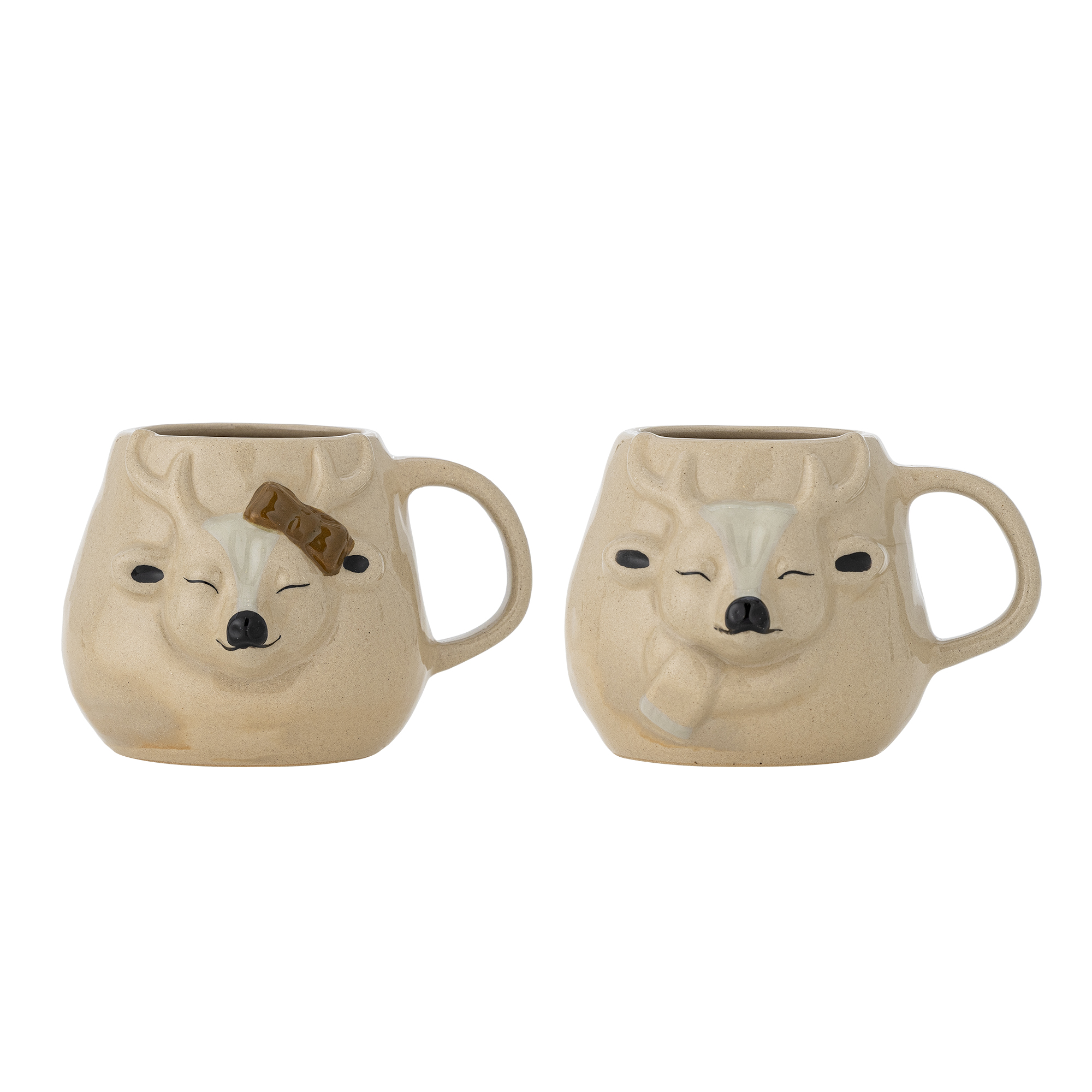 Bloomingville - Rudolph Kop, Natur, Stentøj, D12xH9 cm, Set of 2