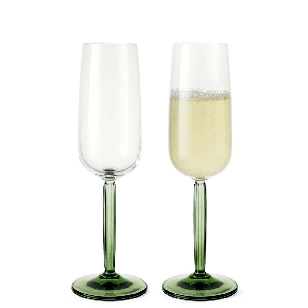 Hammershøi Champagneglas 24 cl grøn 2 stk Hammershøi Champagneglas 24 cl grøn 2 stk