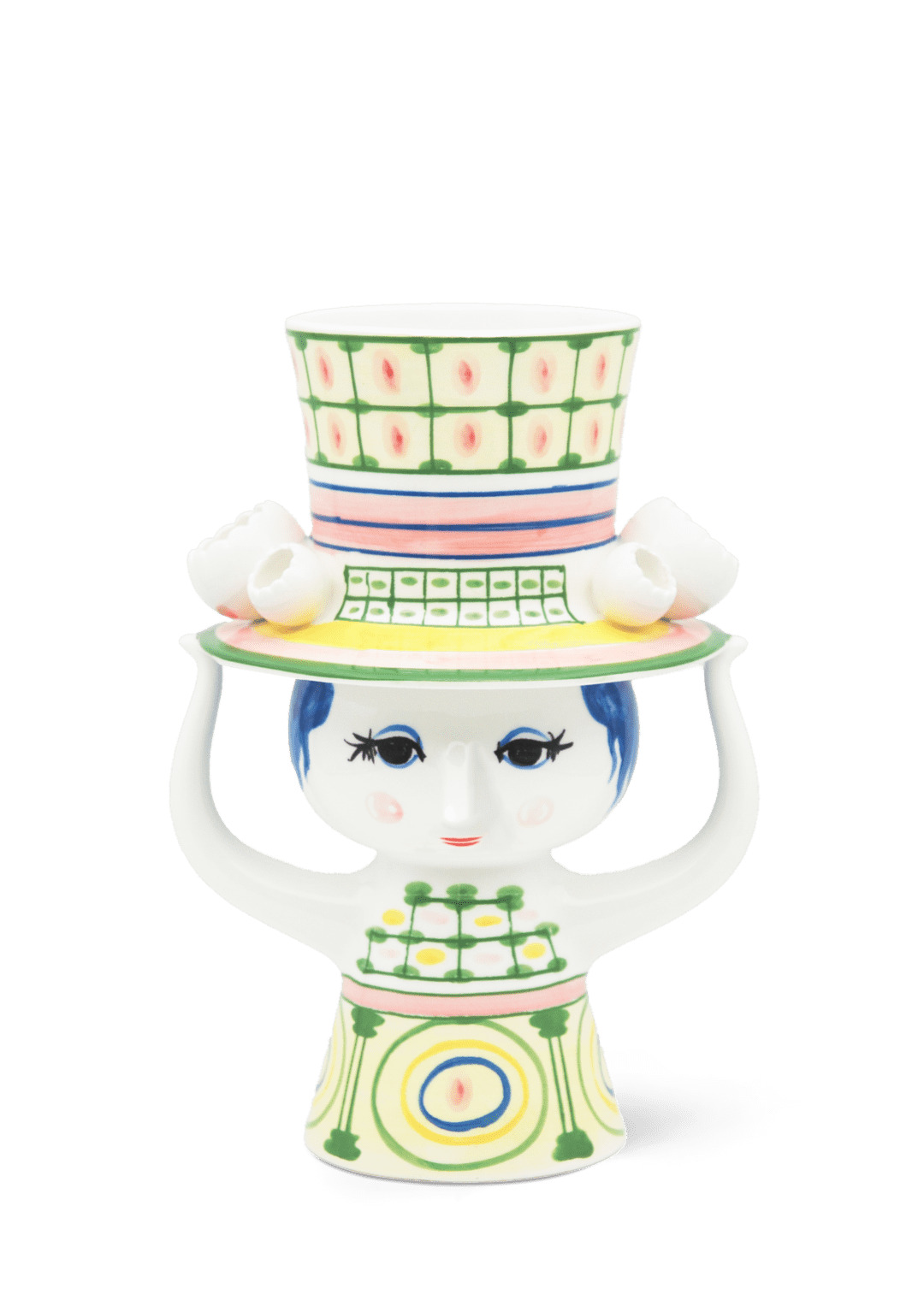 Bjørn Wiinblad - Wiinblad Dame med hat Vase H24.5 cm grøn