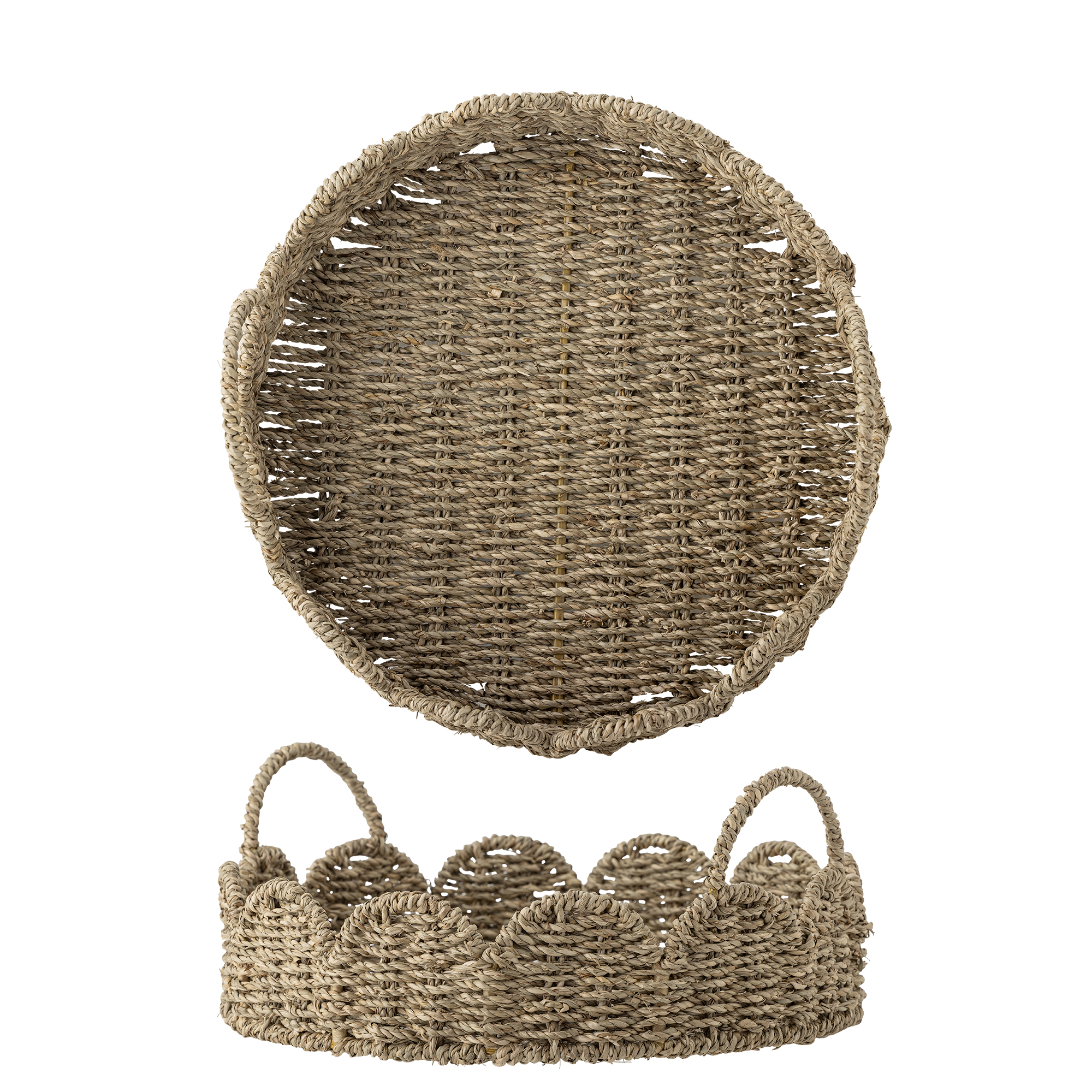 Bloomingville - Brea Serveringsbakke, Natur, Søgræs, D35xH14,5 cm billede