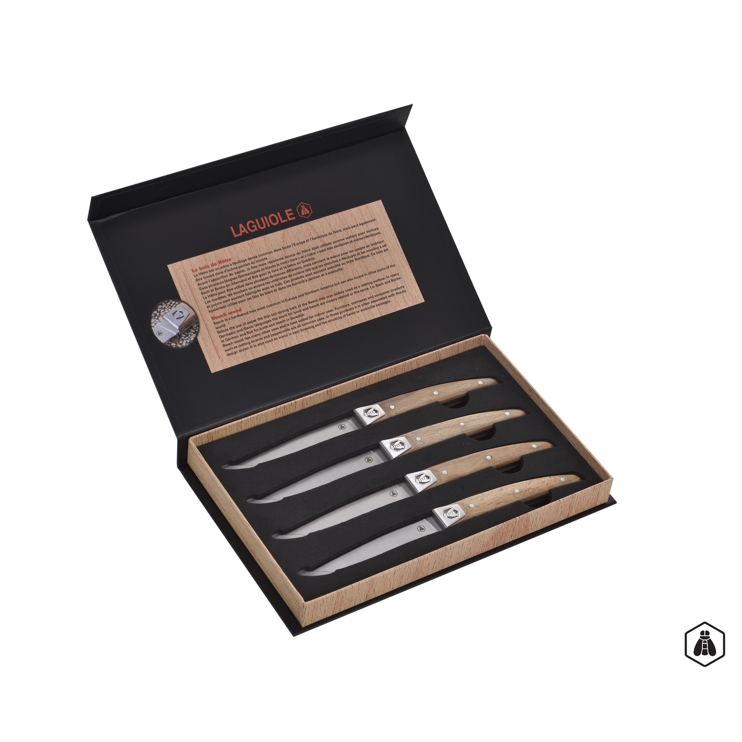 Laguiole - Steak Kniv Bøgetræ 4 stk