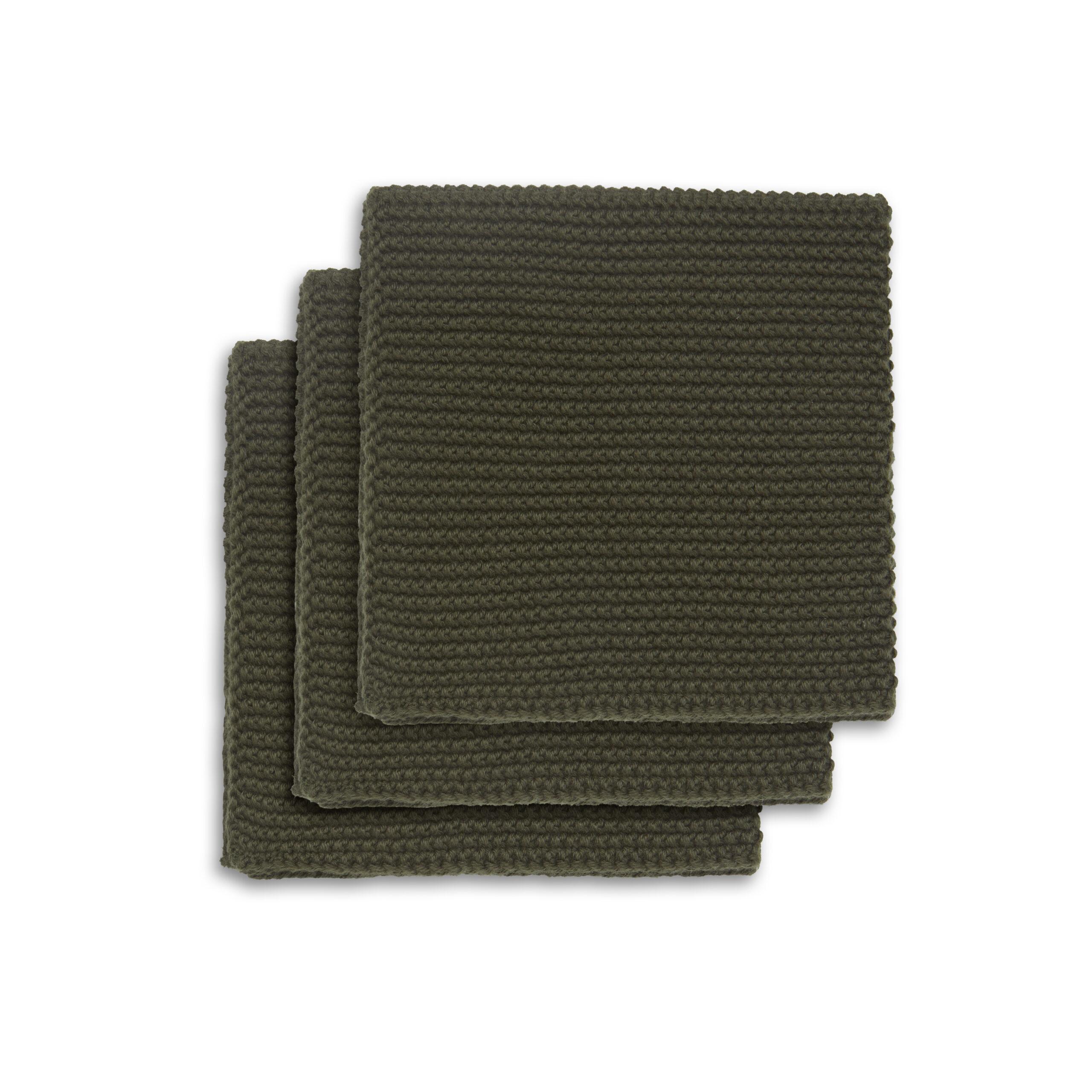 Engholm Textiles - Line Karklud 25x25 cm, Army, 3 stk