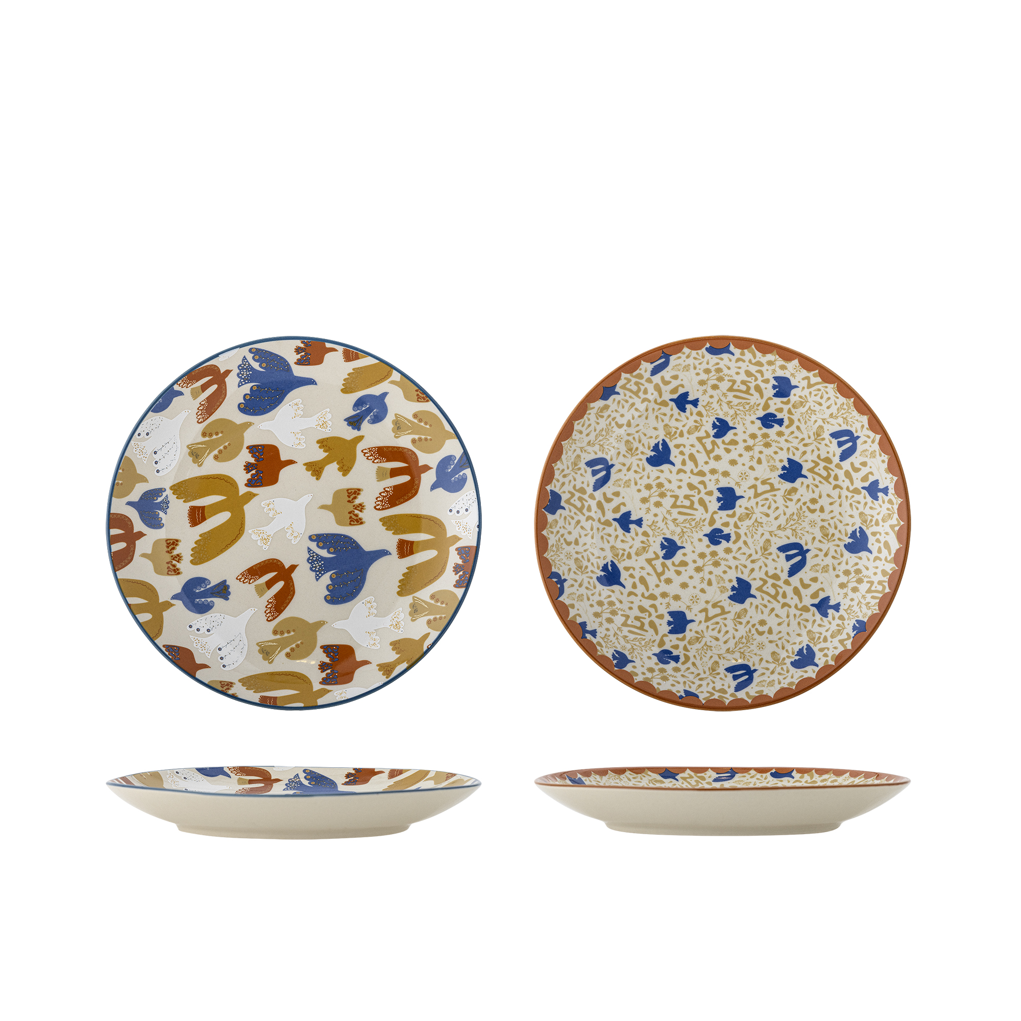 Bloomingville - Anniversary Tallerken, Multifarvet, Stentøj, D20xH3 cm, Set of 2