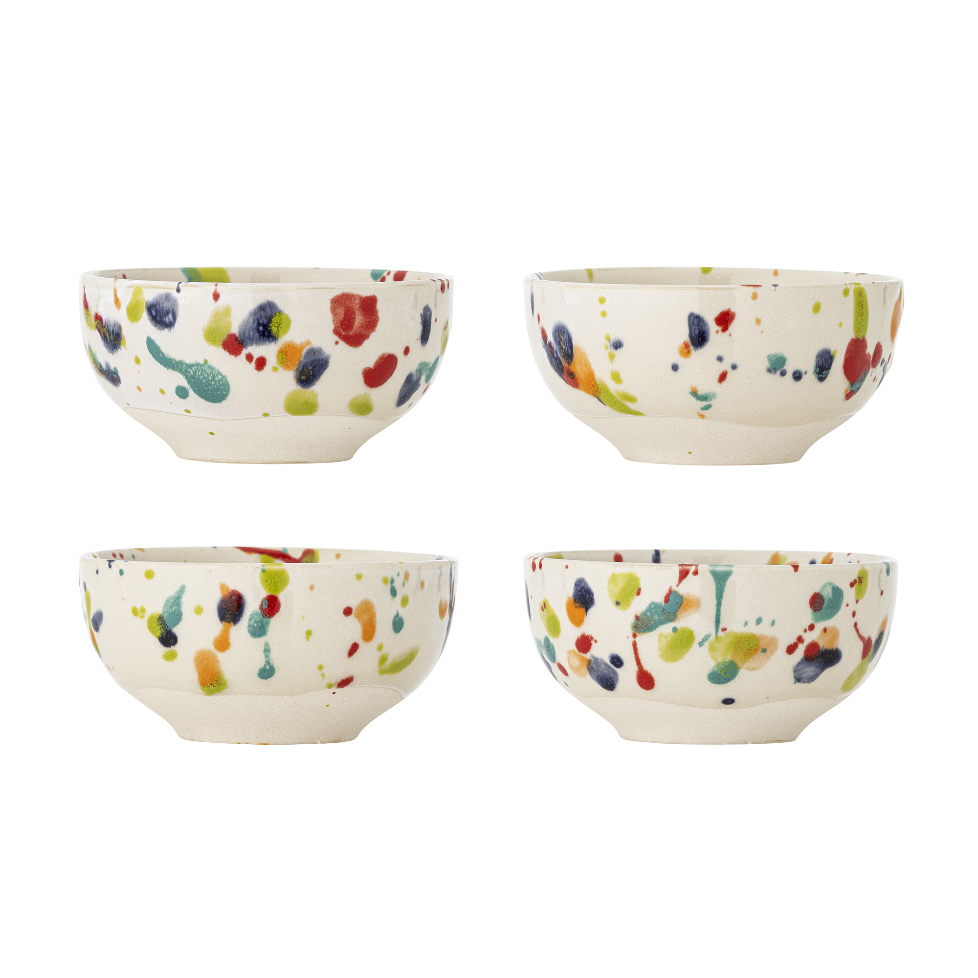 Bloomingville - Freckles Skål, Multifarvet, Stentøj, D11,5xH6 cm, Set of 4 billede