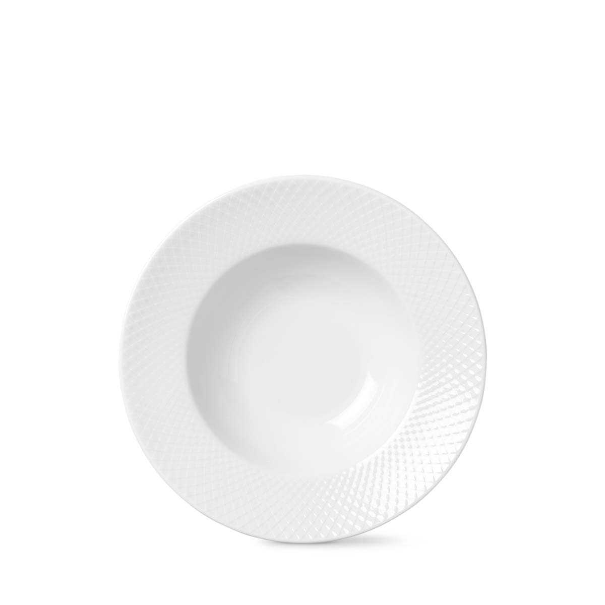 Billede af Lyngby Porcelæn - Rhombe Pastatallerken Ø24,5 cm hvid