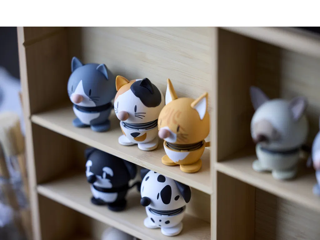 Hoptimist Calico Kat 4,3x4,2x5,3 cm Mini Hvid