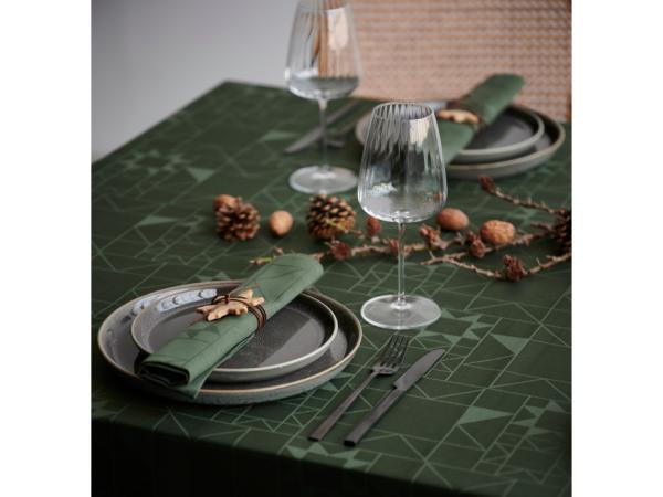 Södahl Star Damask Dug 140 x 320 cm Forest green