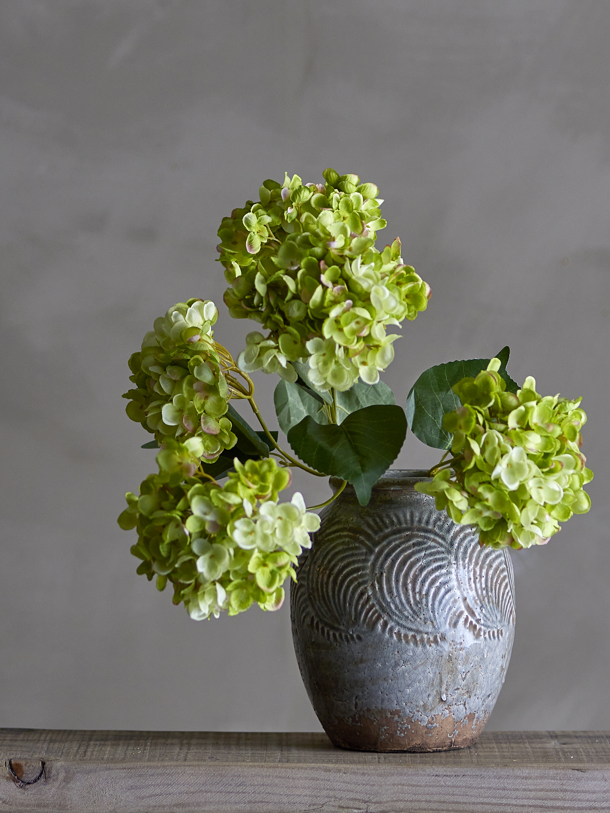 Hydrangea Stilk, Hvid, Kunstige Blomster, D28xH49 cm