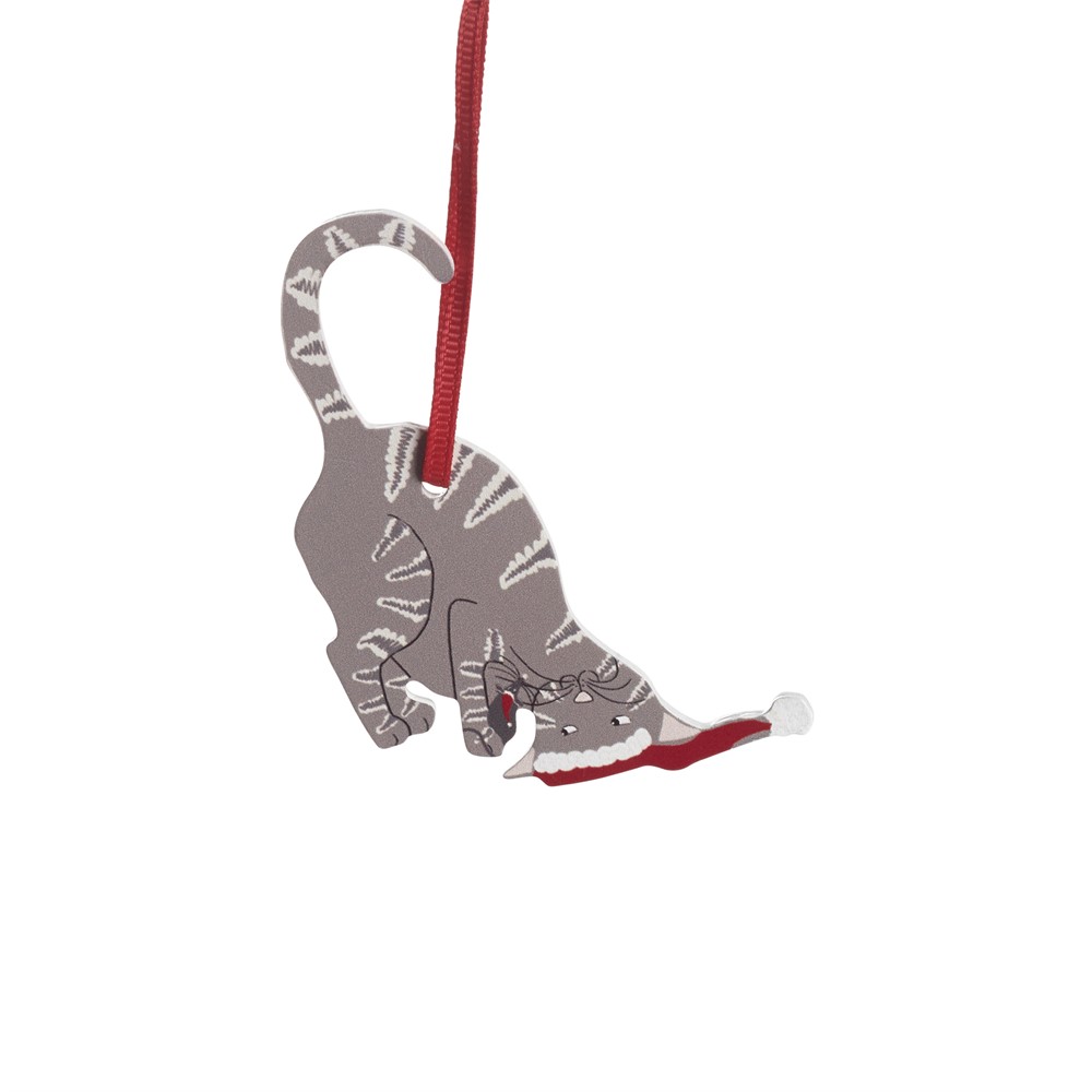 Nääsgränsgården - Woodornament Cat brown, H.8cm