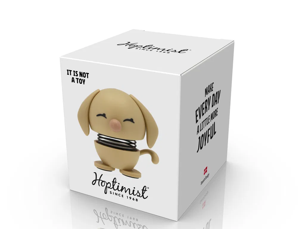 Hoptimist Retriever Hund, 4,4x5x4,9 cm, Mini, Beige