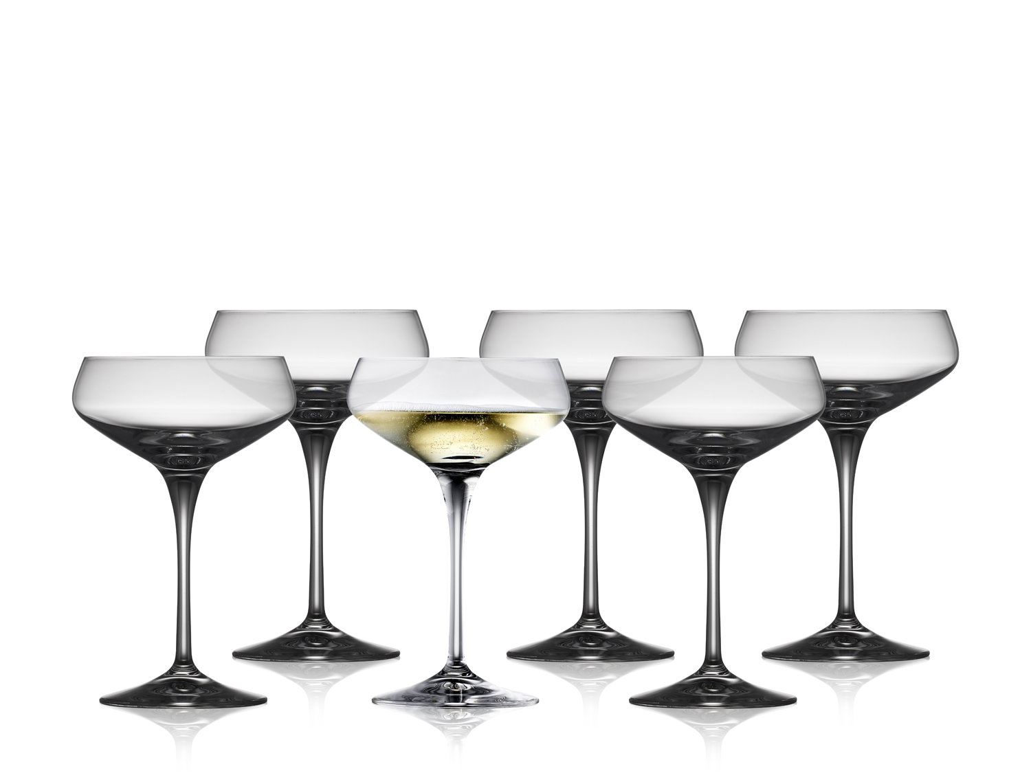 Lyngby Glas - Champagneskål Reflect 34 cl 6 stk.