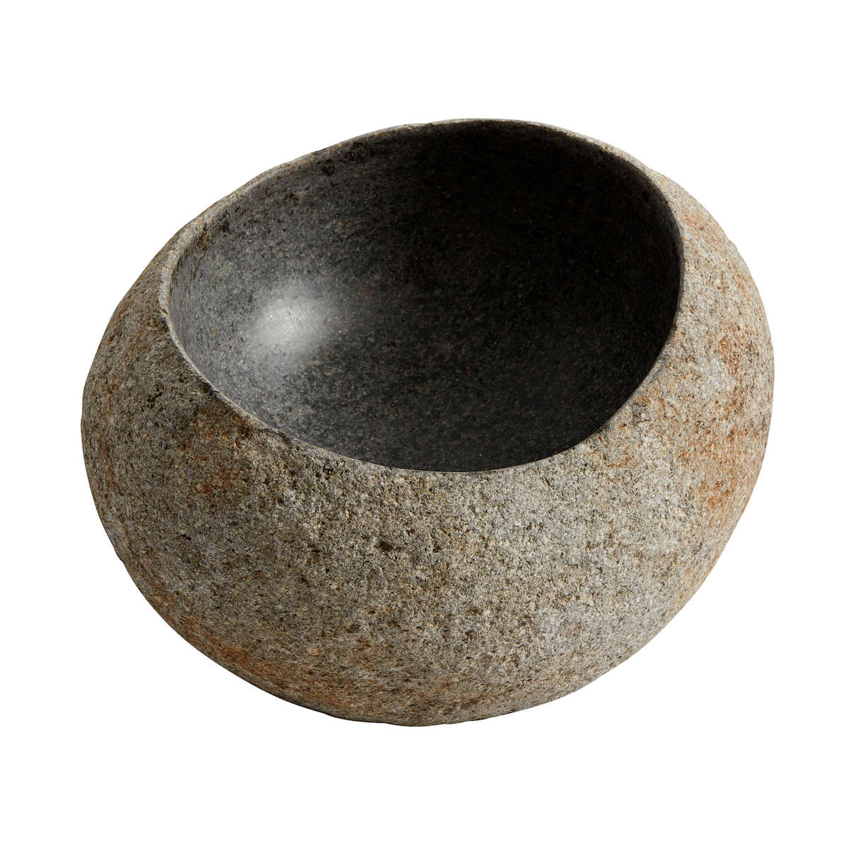 Muubs - Skål Valley M - Grå/Natur Riverstone - 17x15xH8 cm billede