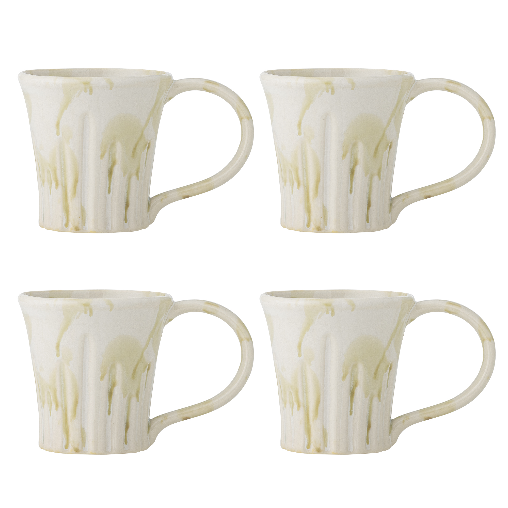 CREATIVE COLLECTION Joseph krus, m hank - grøn stentøj (D9xH9,5) (sæt af 4)