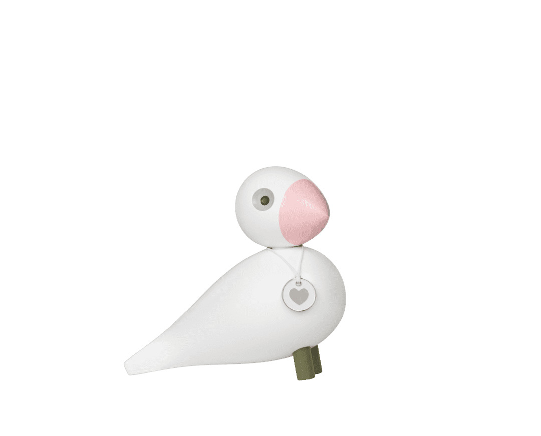Kay Bojesen Sangfugl Love H15.5 cm hvid/rosa Kay Bojesen Sangfugl Love H15.5 cm hvid/rosa