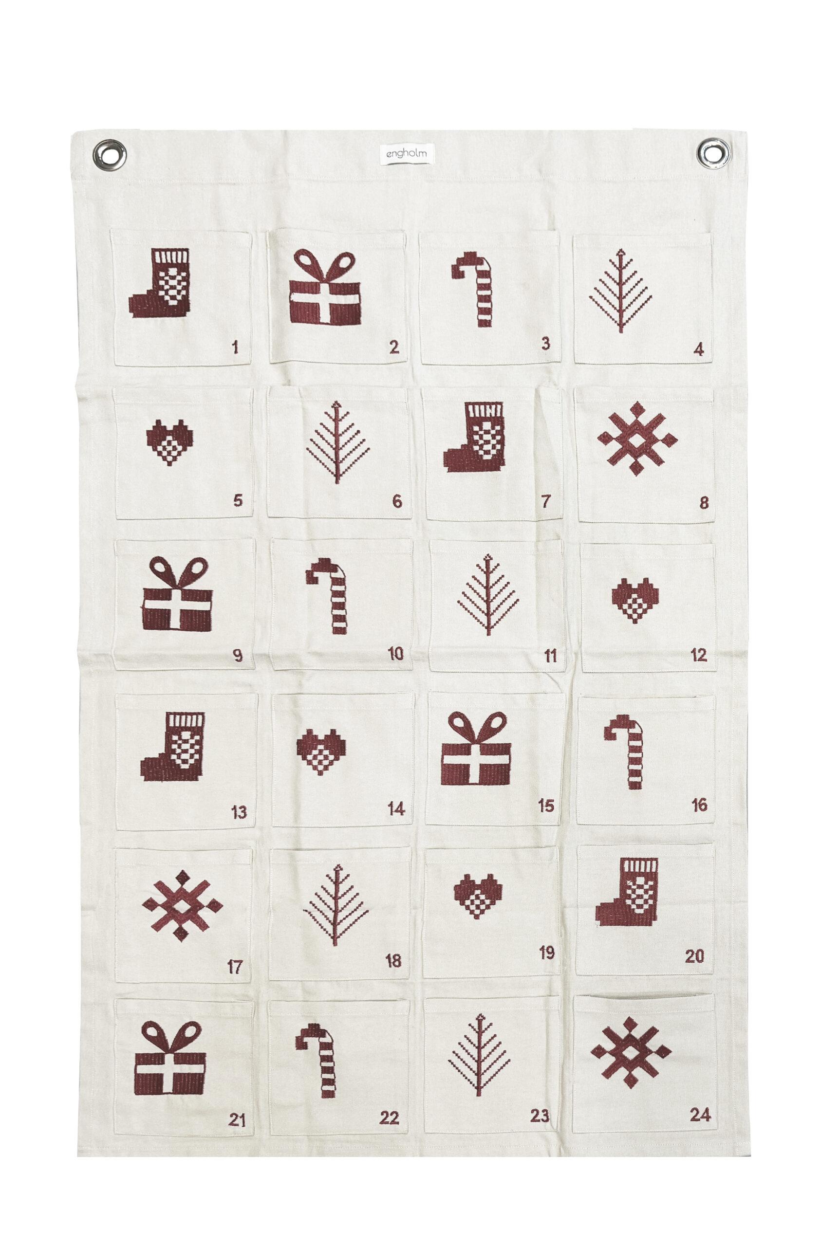 Engholm Textiles - Broderet Julekalender, Julia, Rød
