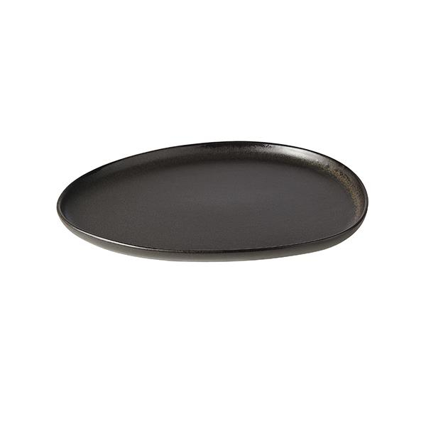 Aida - RAW Titanium Sort - Organic frokosttallerken 24 x 21 cm