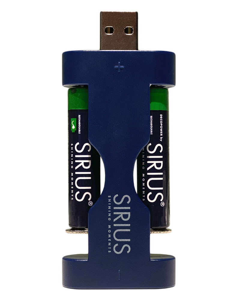 Sirius USB Charger + 4xAAA DecoPower genopladelige batterier