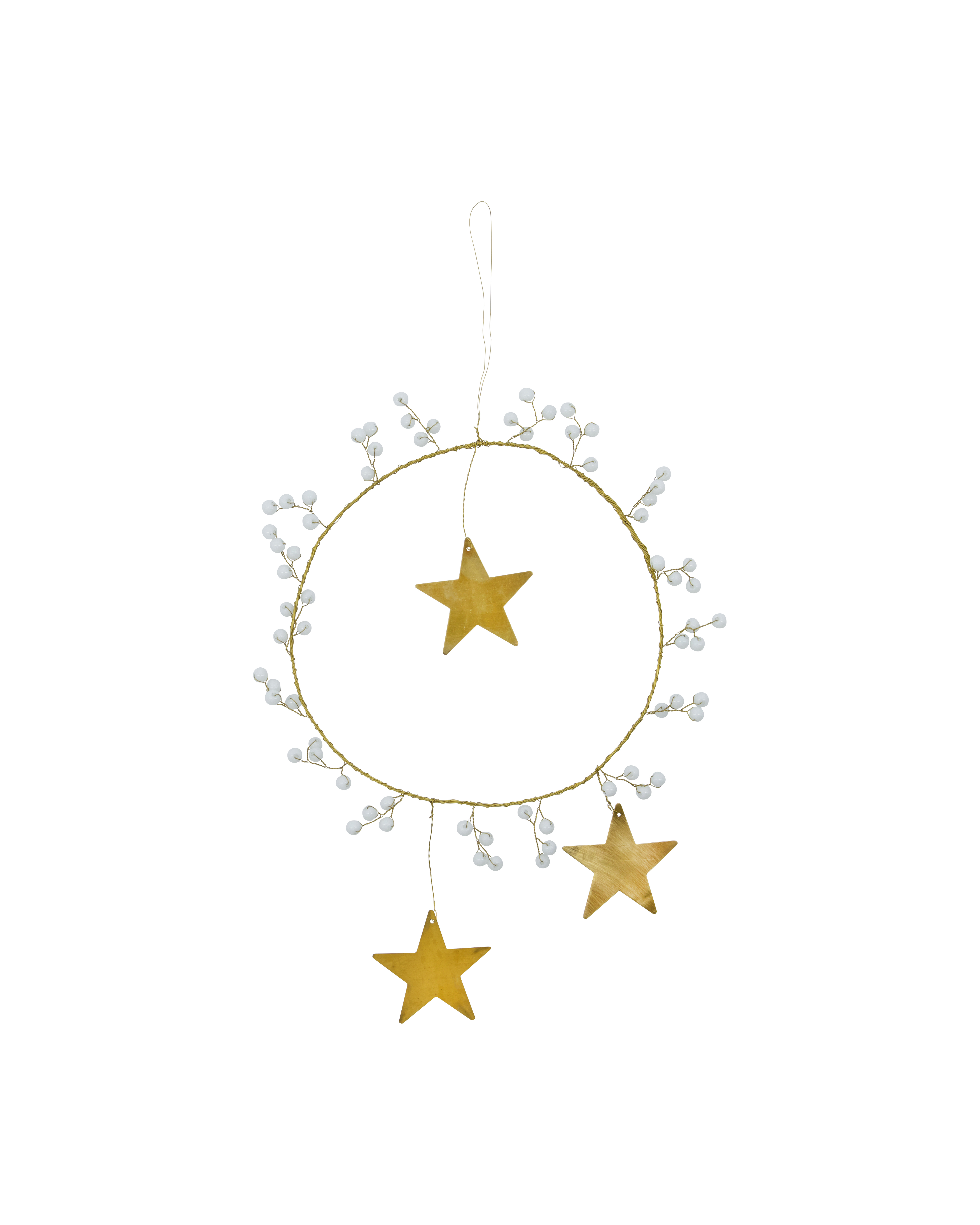 House Doctor - Julepynt, Star Ring, Hvid, Messing